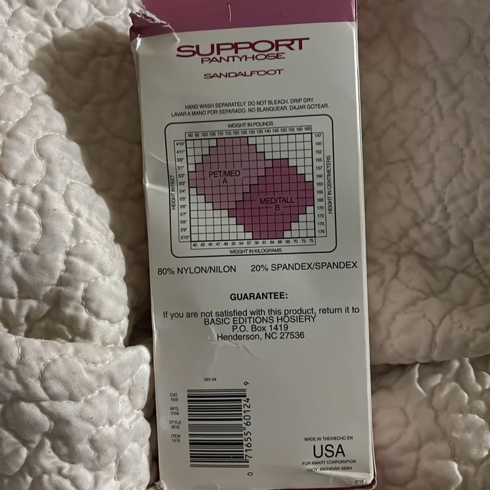 Vintage Basic Editions Sandalfoot Support Pantyhose Suntone 3 Pair